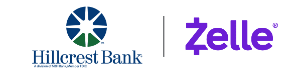 Hillcrest Bank and Zelle Logos